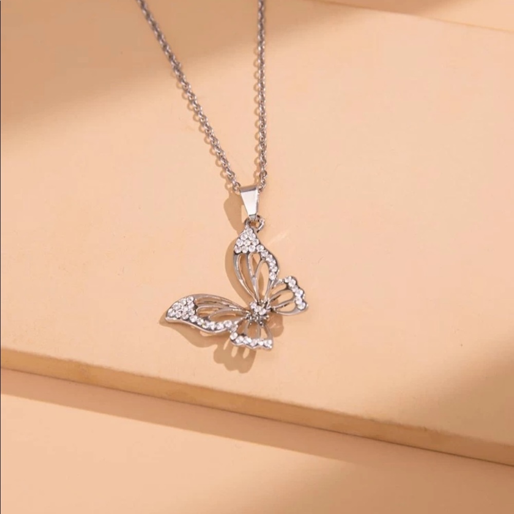 Butterfly Pendant With Necklace